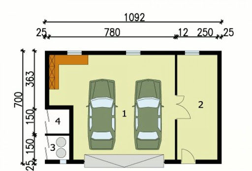 G105 - Rzut garażu