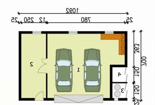 G105 - Rzut garażu