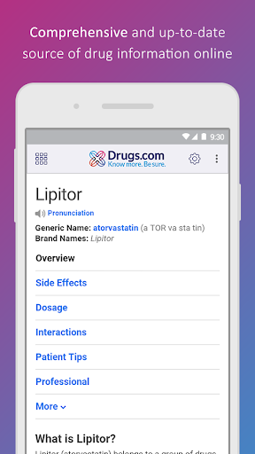 Screenshot Drugs.com Medication Guide