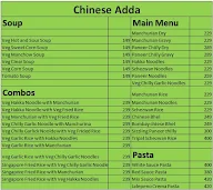 Chinese Adda menu 1