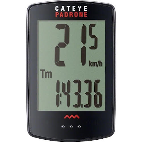 CatEye Padrone Wireless Cycling Computer: Black (installed)