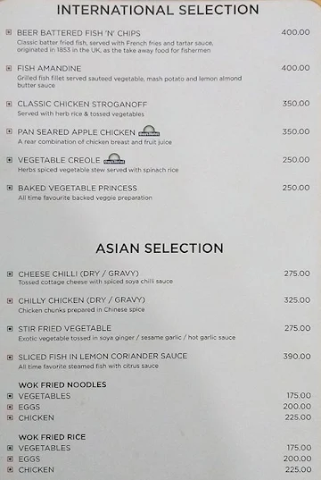 Culture-Days Hotel menu 