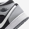 gs air jordan 1 mid se black / white / light smoke gray / university red