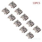 Set 10 Ổ Cắm Kết Nối Usb Loại B 5 Pin Dành Cho Sạc Điện Thoại Di Động