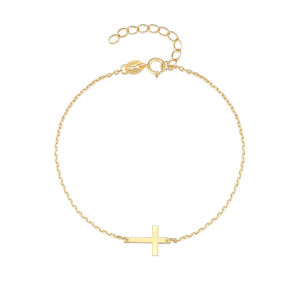 Bracelet croix créative en argent sterling S925 pour femmes, un bijou élégant et original, parfait pour un usage quotidien ou une occasion spéciale.