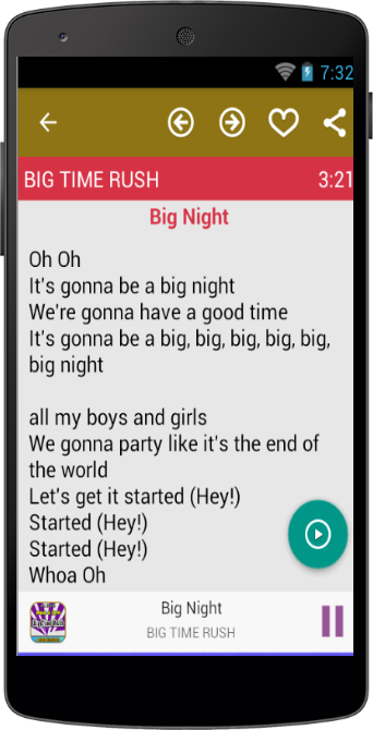 Music Lyrics Big Time Rush Screen 2