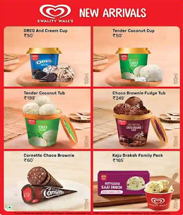 Kwality Wall's Frozen Dessert And Ice Cream Shop menu 