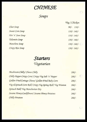 Red Bricks - The Garden Resort menu 