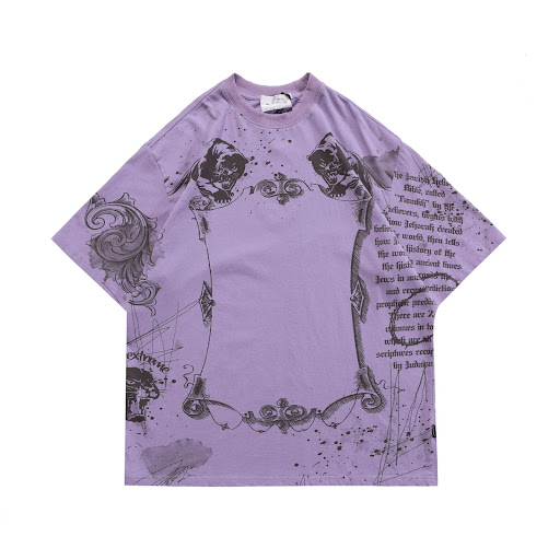 Title 2, Letter Print Loose Casual Short-sleeved T-shirt...