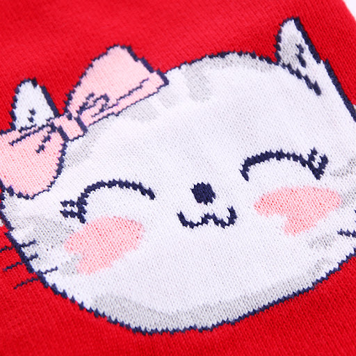 Title 5, Kitty Navy Collar Kids Sweater, soft and warm f...