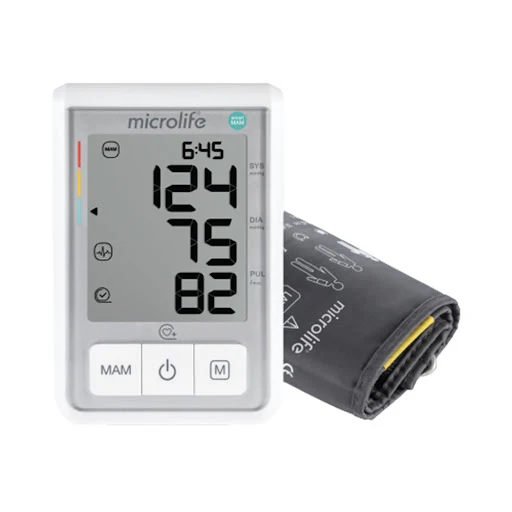(Quà tặng_Nhiệt kế điện tử Procheck 60s) Máy đo huyết áp bắp tay Microlife B3 Basic