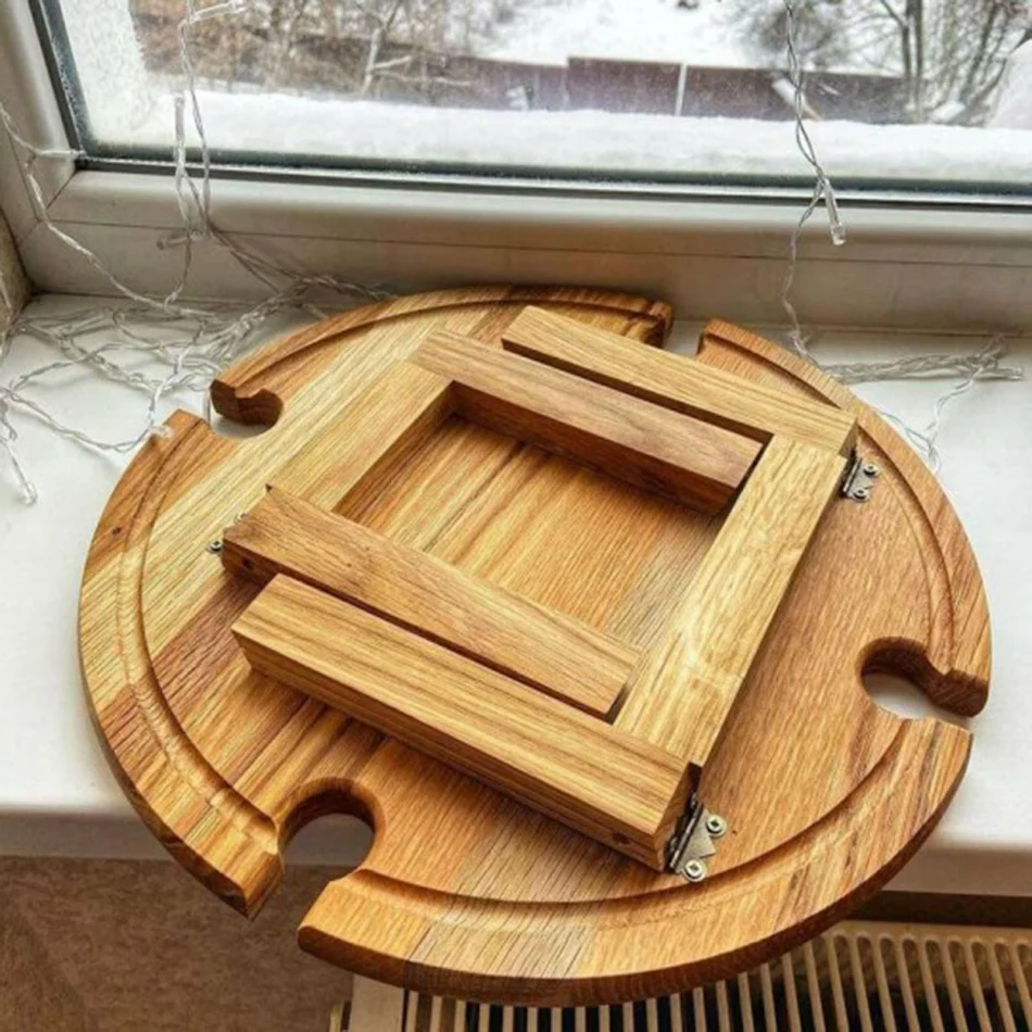 Mesa de picnic plegable de madera con soporte para copas 2 en 1, para vino al aire libre, mesa de vino de madera, mesa fácil de transportar.