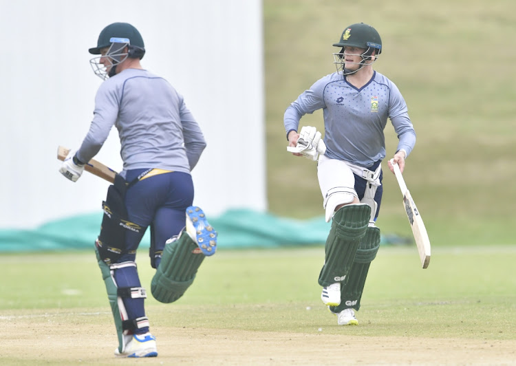 Ryan Rickelton (right) will continue to sponge information from his good mate Rassie van der Dussen (left) ahead of the T20 World Cup next month.