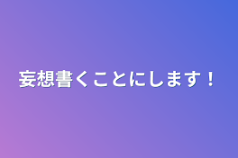 妄想書くことにします！