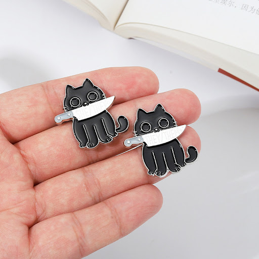 Title 8, Alloy Letters Series Brooches featuring a Carto...