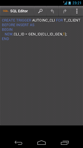 Screenshot SQL Editor