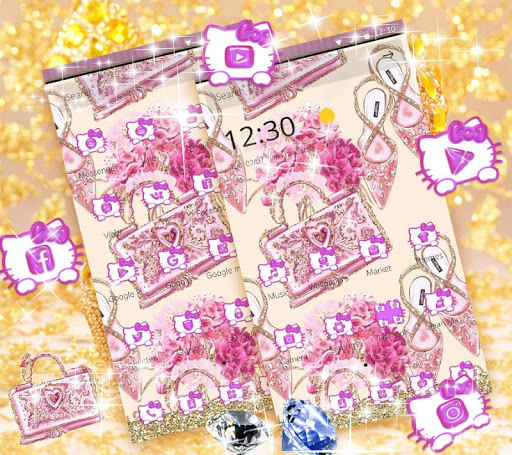 Pink Bowknot Diamond Kitten Theme