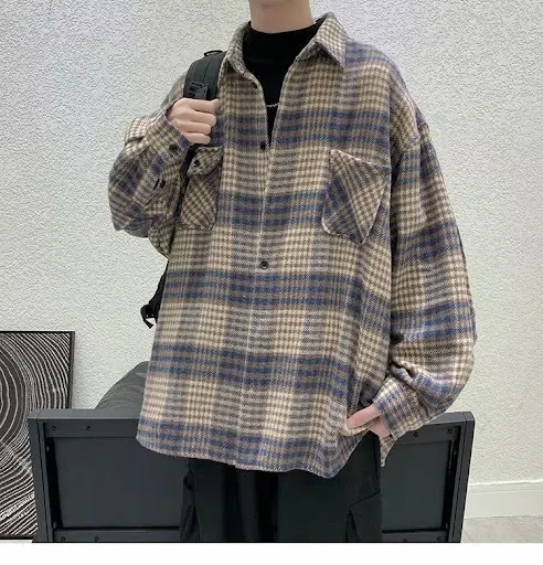 Title 14, Jaqueta camisa folgada estilo Hong Kong para ca...