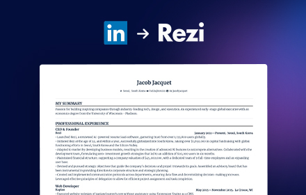 Profile to Resume - Rezi.ai small promo image