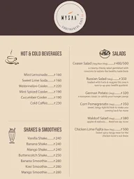 Mysaa Continental Cafe menu 1