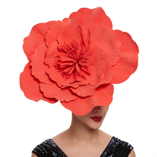 Title 2, Red Flower Hair Hoop Hat Headwear Elegant hair ...