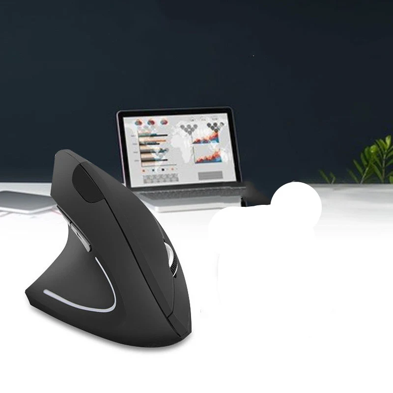 Ratón Inalámbrico Vertical Ergonómico 6 Botones Óptico Mejora tu postura y comodidad al usar la computadora Diseño vertical reduce la tensión en la muñeca.