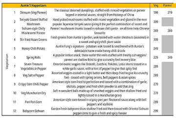 Himalayan Soul Food menu 