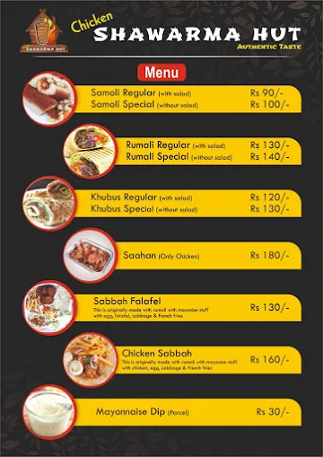 Chicken Shawarma Hut menu 