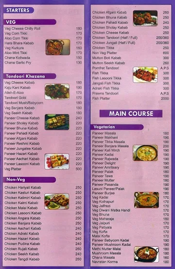 Hotel Srushti menu 