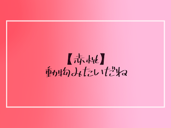 【赤桃】動物みたいだね