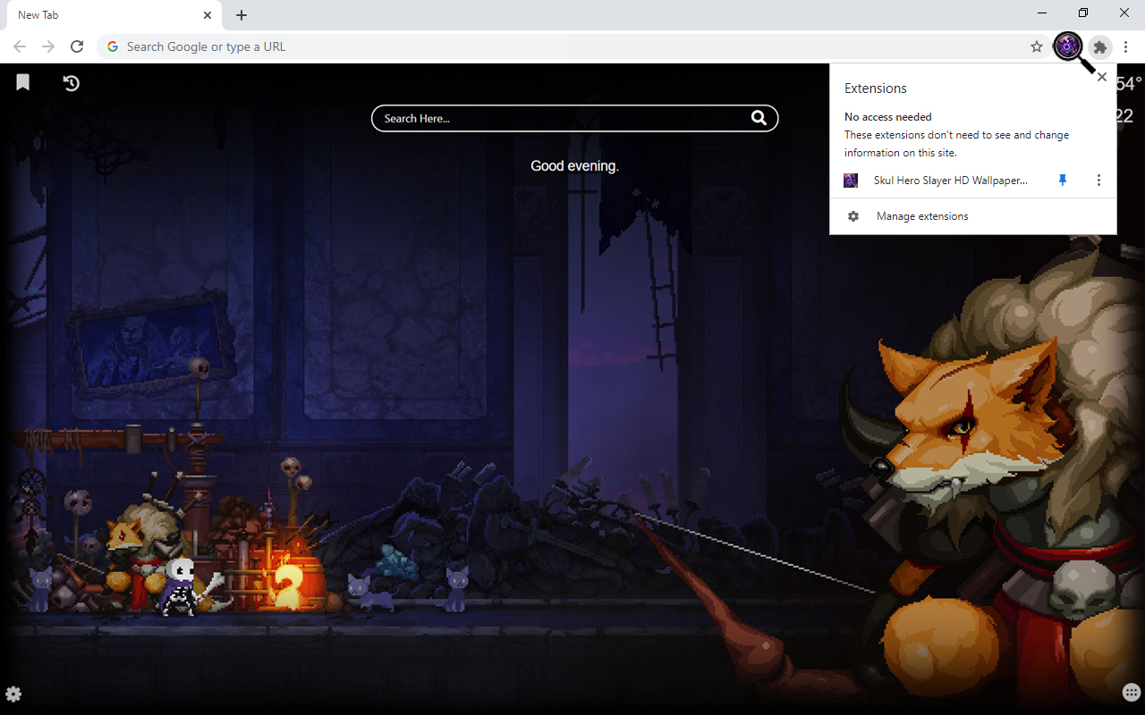 Skul Hero Slayer HD Wallpaper New Tab Preview image 4