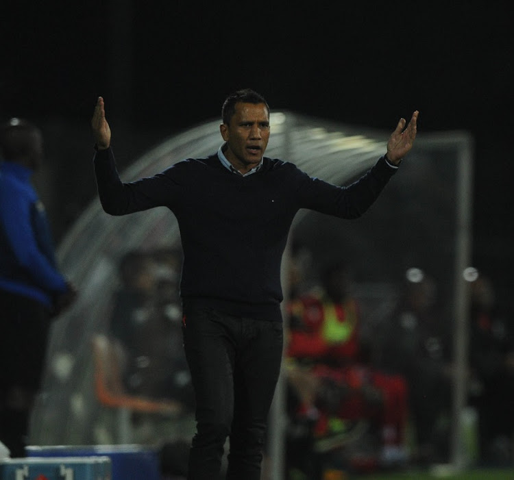 Fadlu Davids coach of Maritzburg United during the MTN8 Semi Final Second Leg match between Maritzburg United and Supersport United on the 09 September 2017 at Harry Gwala Stadium