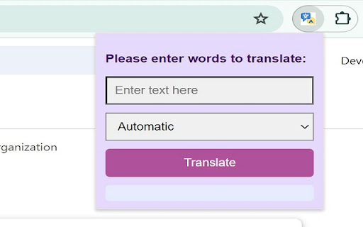 Translation Extension