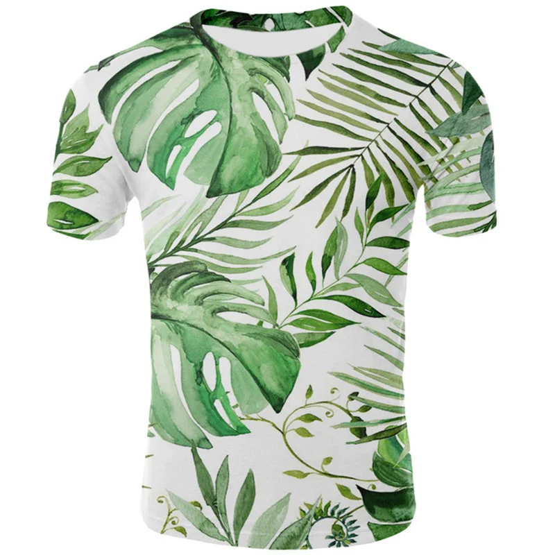 Beach Leisure Short-Sleeved Digital Printing Weed 3D T-Shirt Fashion Men'S Sweatshirt