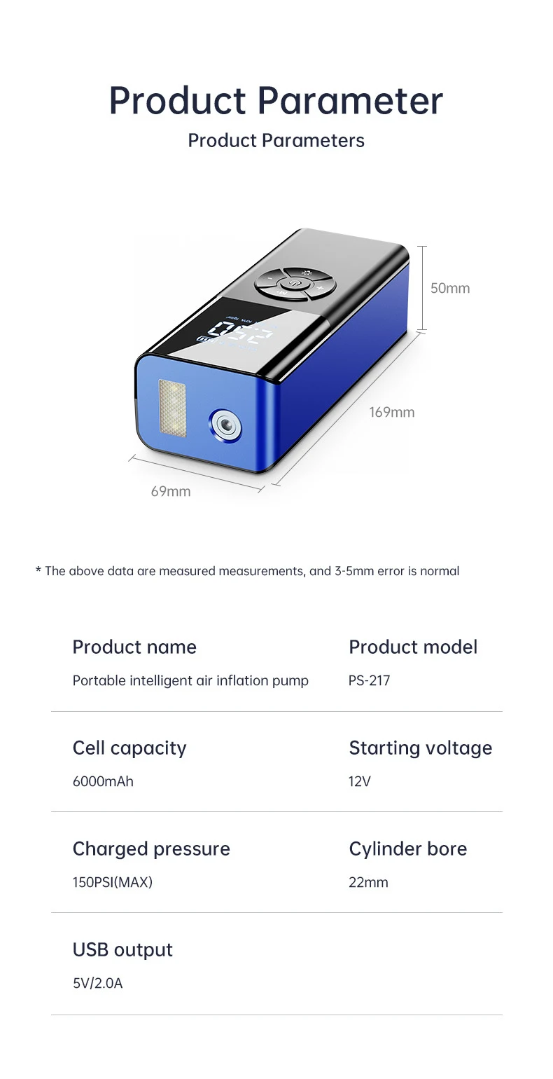 Title 1, Bežični prenosivi digitalni kompresor za gume z...