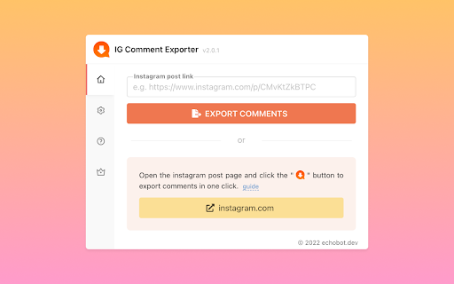 Exporter for Instagram Comments