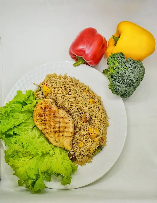 Grilled Lemon Herb Chicken Breast (150gm) + Brown Rice