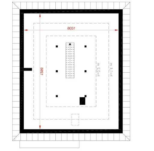 Dom na lata AG1 - A116aG1 - Rzut poddasza do indywidualnej  adaptacji (63,2m2 powierzchni użytkowej)