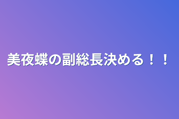 「美夜蝶の副総長決める！！」のメインビジュアル