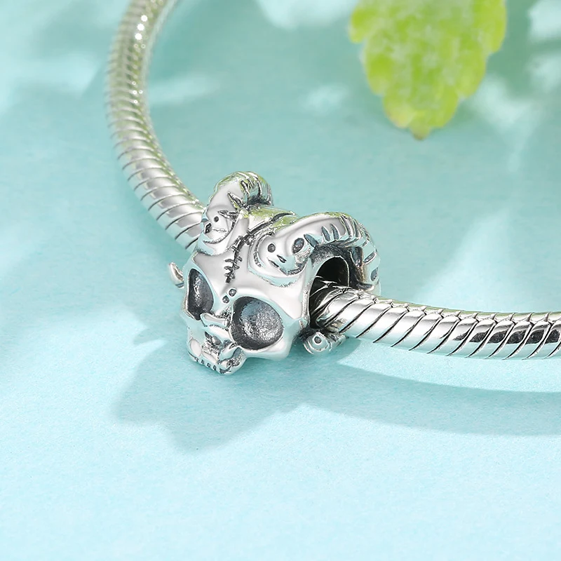 S925 Argent Sterling Perles Style Gothique Créatif Série DIY Accessoires Bracelet Personnalisez votre bracelet avec ces perles en argent sterling.
