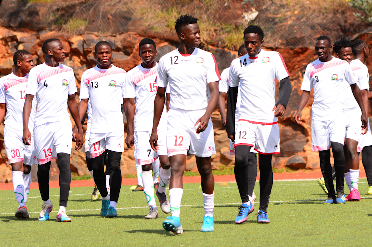 Kenya U20 Rising Stars players during a training session at Gems Cambridge School last month