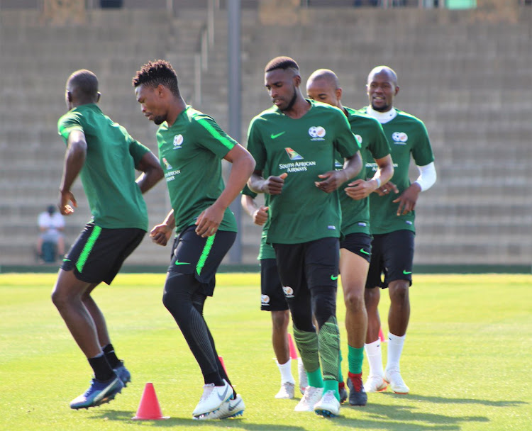 Bafana Bafana players go through their paces during training at Steyn City School in the north of Johannesburg on Monday November 12, 2018 ahead of their crunch 2019 Africa Cup of Nations qualifier against Nigeria at FNB Stadium on Saturday November 17, 2018.