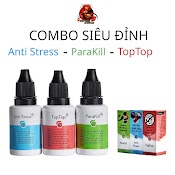 Toptop - Anti Stress - Parakill. Combo Siêu Đỉnh ( Dưỡng Cá, Nấm, Túm Lắc, Giun Sán… )