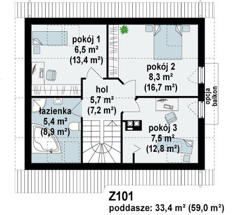 Z101 - Rzut poddasza