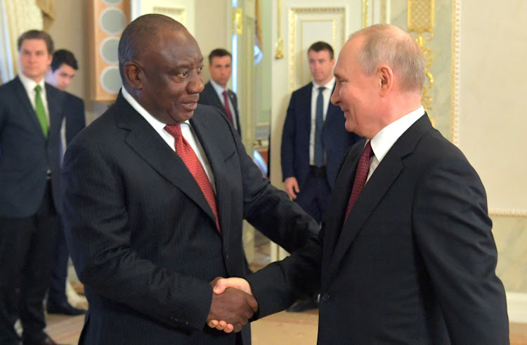 President Cyril Ramaphosa and Russian President Vladimir Putin.