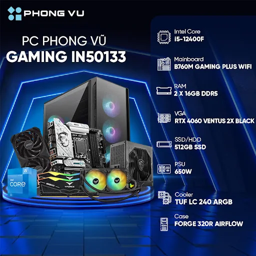 PC PV Gaming IN50133 (Intel Core i5-12400F/2 x 16GB/512GB SSD/GeForce RTX 4060/Free DOS)