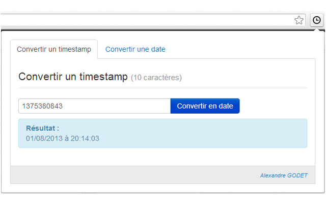 Timestamp <> Date chrome extension