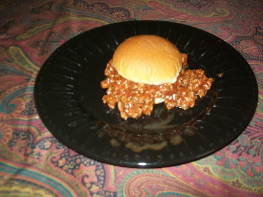 This is my dinner tonight. YUMMY! My favorite sloppy joe recipe that I made up.