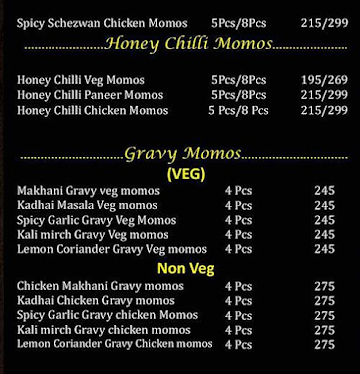 Momos Chef menu 