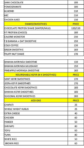 Diet N Protein Meals menu 